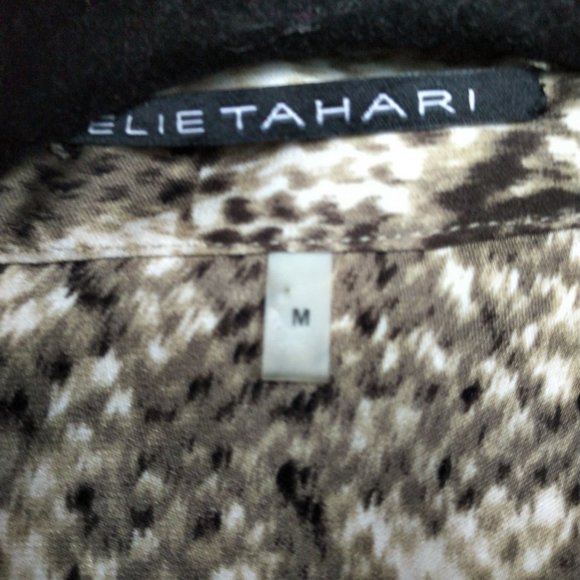 Elie Tahari snake print silk blouse M - Picture 5 of 11